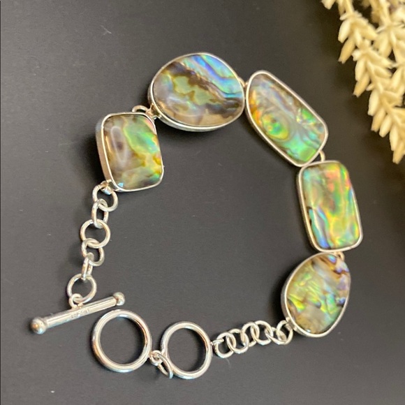 Lucas Lameth 925 Sterling Silver Abalone Shell Bracelet - Picture 5 of 5